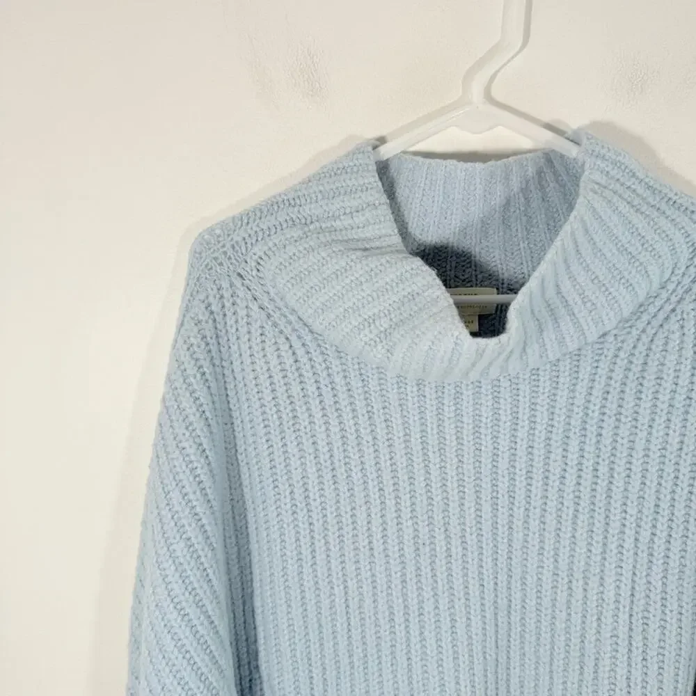 Anthropologie Maeve Athena Cowl Neck Sweater Pullover Alpaca Wool Blue XL